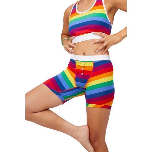 TomboyX 6 Fly Boxer Briefs Underwear, Cotton Stretch Comfortable Boy  Shorts (XS-6X) Rainbow Pride Stripes Medium