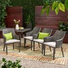 Hillhurst 4pk Wicker Dining Chairs Gray - Christopher Knight Home: Weather-Resistant, Iron Frame, Polyester Cushions - image 2 of 4