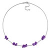 EVERLY JEWELRY | Sterling Silver 22 1/2ct TGW Amethyst Bead Chip Curb Chain Station Necklace, 17 inc + 2 inc - 4 of 4