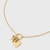 14K Gold Dipped Polished Heart and Cubic Zirconia Bow Charm Necklace - A New Day™ Gold - image 4 of 4