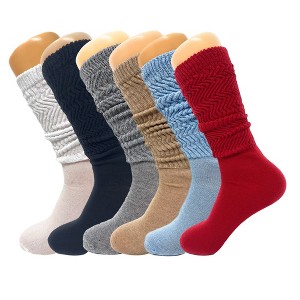 6 Pairs Colorful Slouchy Scrunch Knee Socks for Women Slouch Socks Shoe Size 5 to 10 - 1 of 1