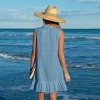 Women's White/Black Ruffle Hem Mini Cover-Up Dress - Cupshe - 2 of 4