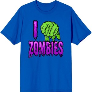 I (Brain) Zombies Adult Crew Neck Short Sleeve Tee - 1 of 2