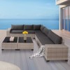 FURNIinspire Patio Seating Sets Outdoor Patio Furniture Sets, Wicker Rattan Sectional Sofa With Glass 2 Coffee Table And Washable Seat Cushion, Gray - 2 of 4