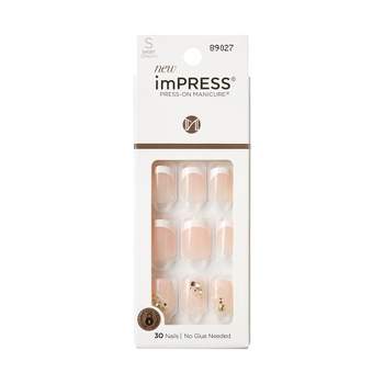 KISS Products imPRESS Press-On Manicure Short Square Fake Nails - My Worth - 33ct