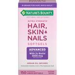 Nature's Bounty Optimal Solutions Extra Strength Hair, Skin and Nails Softgels with Biotin - 150ct