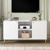 53.1" Modern TV Stand with Adjustable Shelf and 2 Doors, Sideboard Cabinet with Metal Legs and Anti-Tip Device for Living Room - 2 of 4