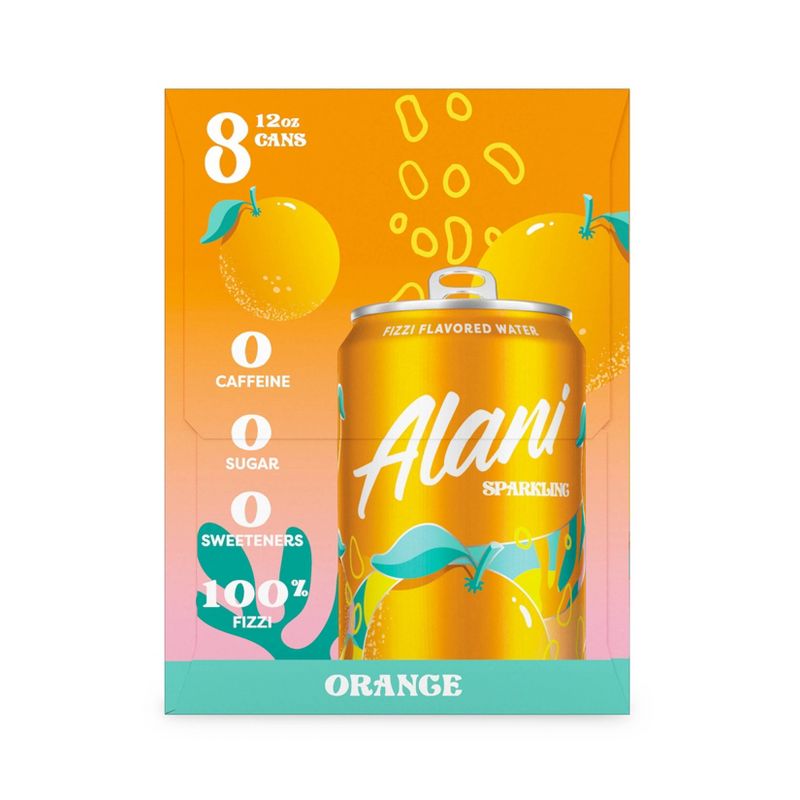 Alani Orange Sparkling Water - 8pk/12 fl oz Cans, 3 of 4