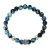 Chisel Stainless Steel Antiqued and 8mm Black and Blue Apatite Beaded 7.25" Stretch Bracelet - 3 of 4