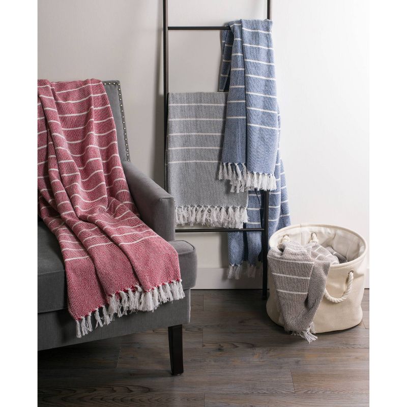 50&#34;X60&#34; Thin Striped Throw Blanket Gray/White - Design Imports, 2 of 6