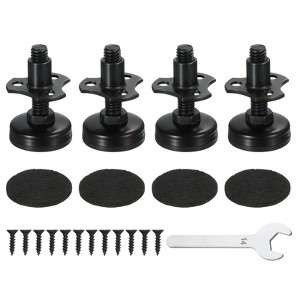 Unique Bargains Metal Non-Skid Adjustable Furniture Leveling Feet with T-Nut Kit - 1 of 4
