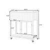 Outdoor Patio Fir Wood Mini Cold Frame,Polycarbonate Door Wooden Compact Garden Greenhouse with Wheels,Wooden Raised Bed with Liner-Coolbibila - 4 of 4