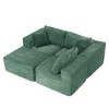 Dovelina Modular Plush Corduroy Sectional Sofa 3-Seat Sofa,Modern Comfy Upholstered Sofa L-Shape Couches with Soft Pillows - 3 of 4