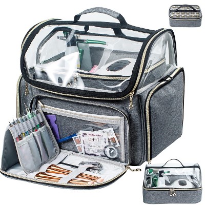 Paaaawaters Large Travel Makeup Bag & Nail Polish Organizer Holds 80 Bottles (15ml-0.5 fl.oz), Nail Polish Storage