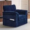 MAYEERTY 33 Inch Oversized Swivel Lounge Chair, Corduroy Plush Cushioned Rotatable, Living Room Bedroom Office Kids Room, Small Spaces - 2 of 4