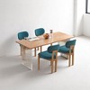 Set of 2 Wooden Dining Chairs, Upholstered Fabric Kitchen Chairs with Rubberwood Legs, Small Space Dinner Chairs for Dining Room or Breakfast Nook - 2 of 4