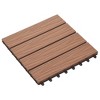 vidaXL 11 pcs Decking Tiles Deep Embossed WPC 11.8"x11.8" 1 sqm Light Brown - 3 of 4
