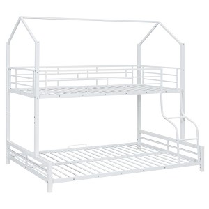 NicBex Twin Over Full Bunk Bed with Guardrail,Twin Loft Bed with Ladder and Converts to 1 Twin Size Bed and Full Size Bed,Bunk Beds for Bedroom - 1 of 4