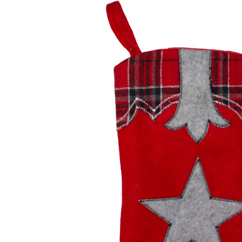 Northlight 18.5" Country Rustic Red and Black Plaid Cowboy Boot Christmas Stocking, 3 of 5