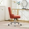 TUYOHW Modern Swivel Home Office Chair with Tufted Back,Plush Chenille Computer Chair with Chrome Metal Base,19.7-22.4"Adjustable Height - 2 of 4