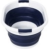 Honey-Can-Do Set of 2 Collapsible Hampers Navy Blue/White: Adjustable Laundry Baskets with Carrying Bag, 2 Handles - 4 of 4