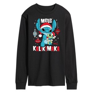 Men's - Lilo and Stitch - Mele Kalikimaka Long Sleeve Graphic T-Shirt - 1 of 3