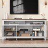 Homhougo Modern TV Stand for 65 Inch, TV Semi-Open Double Door Cabinet with Adjustable Shelves,Entertainment Center with 8 Storage Compartments,White - 3 of 4