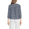 Lands' End Women's 3/4 Sleeve Slub Notch Neck Top - 2 of 3
