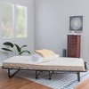 Twin Luxor Transitional Folding Bed with Mattress in Natural Fabric Cover with Wheels - Linon - image 2 of 4