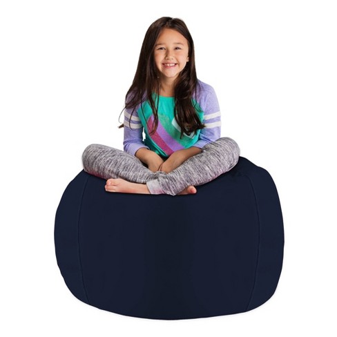 Butterfly Craze Bean Bag Chair Cover - Toy Organizer, Fill With Stuffed  Animals, Comfy Floor Lounger - Stuffing Not Included, Navy Stars : Target