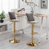 Kumasinova Contemporary 360° Swivel Bar Stools Set of 2, Velvet Upholstered Counter Height Bar Stools, Bar Chair with Pure Gold Plated Base - 2 of 4