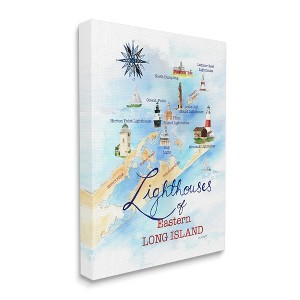 Stupell Industries Nautical Map of Eastern Long Island Lighthouses - 1 of 4