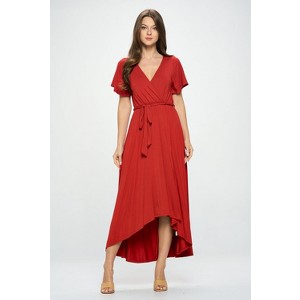 WEST K Women's Georgia Faux Wrap Dress with High-Low Hem and Tie Waist - 1 of 3