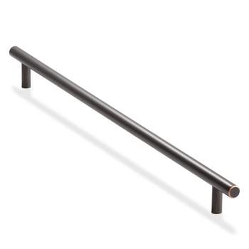 Cauldham Solid Stainless Steel Euro Cabinet Pull Oil Rubbed Bronze (15-5/8" Hole Centers) - 2 Pack