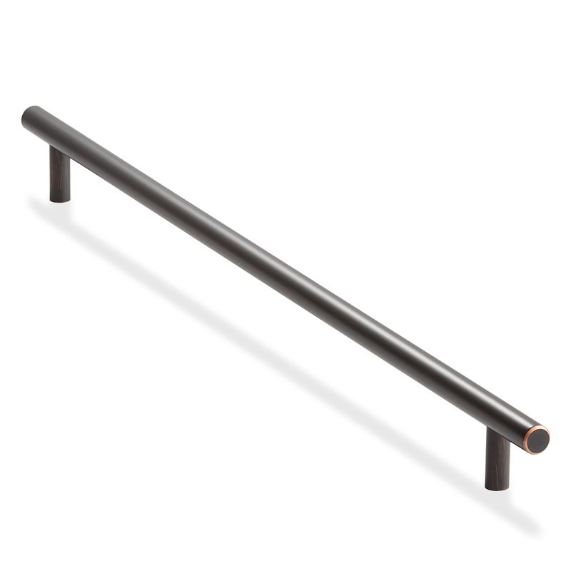 Cauldham Solid Stainless Steel Euro Cabinet Pull Oil Rubbed Bronze (15-5/8" Hole Centers) - 2 Pack, 1 of 8