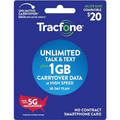 Tracfone 30-Day Unlimited Talk/Text with Carryover Data (Email Delivery)