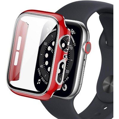 Worryfree Gadgets Bumper Case with Screen Protector for Apple Watch 38mm, White/Silver