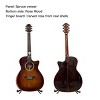 40 Inch Acoustic Guitar For Beginner, 6 Strings Vintage Folk Guitar with Spruce Top,Rosewood Fingerboard, Musical Instrument with 650mm String Length - 3 of 4