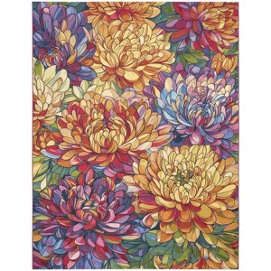 Nourison Color Splash Floral Mosaic Indoor/Outdoor Flatweave Rug - 1 of 4