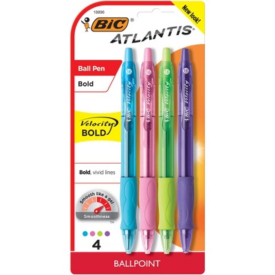 Bic Velocity 4ct Asst. Ballpoint Retractable Pen