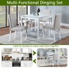 5-Piece Dining Set with Square Kitchen Table and 4 Upholstered Chairs - 3 of 4
