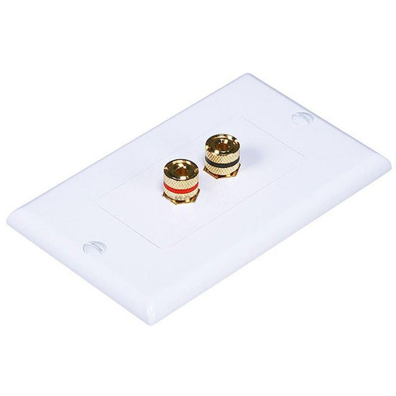 Monoprice High Quality Banana Binding Post Two-Piece Inset Wall Plate For 1 Speaker | Coupler Type, 1 of 5
