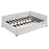 NicBex Full Size Daybed with Trundle Upholstered Linen Fabric Sofa Sleeper Wooden Daybed Frame for Apartment - 4 of 4