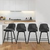 Bekrvio Swivel Bar Stools Set of 2/4,25.6"/29" Counter Height Stool Velvet Upholstered Armless Bar Chair with Metal Frame for Kitchen Island - 3 of 4