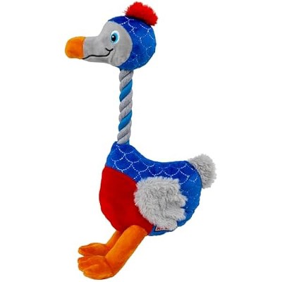 KONG Bendeez Dog Toy ¨C Durable Plush with Rope, Flexible Twistable Design, Squeaker for Interactive Play, Large Size for All Dogs (Bird)