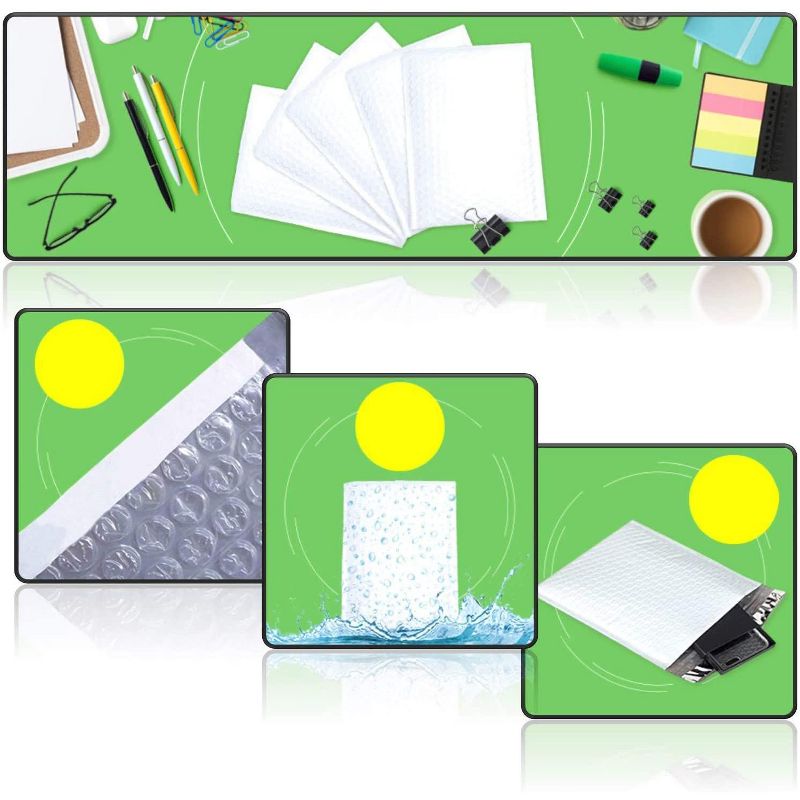 Link Size #7 14.25"x20" Poly Bubble Mailer Self-Sealing Waterproof Shipping Envelopes Pack Of 10/25/50, 4 of 6