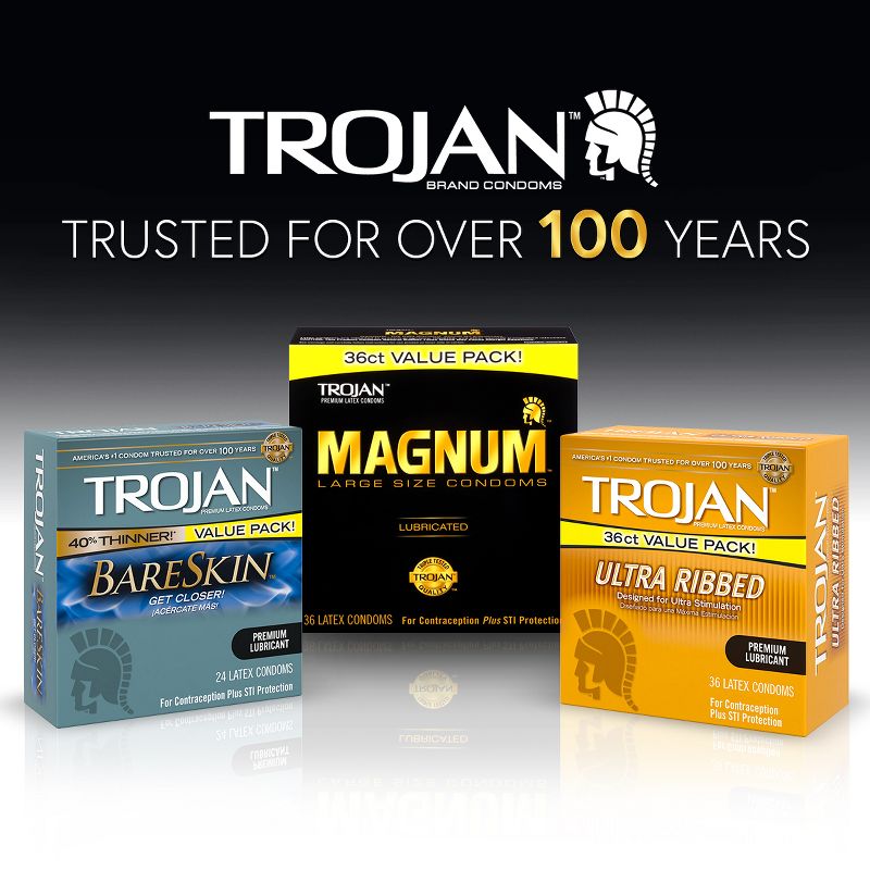 Trojan Studded BareSkin Premium Lube Condoms - 10ct, 4 of 14