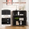 36 in. Tall Wood Grain Corner Storage Cabinet in Natural Wood Color, Storage Organizer with Adjustable Shelves for Bedroom Living/Dinning Room - 3 of 4