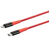 Monoprice Apple MFi Certified Lightning to USB Type-C Rapid Charge and Sync Kevlar-Reinforced Nylon-Braid Cable - 6 Feet - Red | Durable, Compatible - 2 of 4