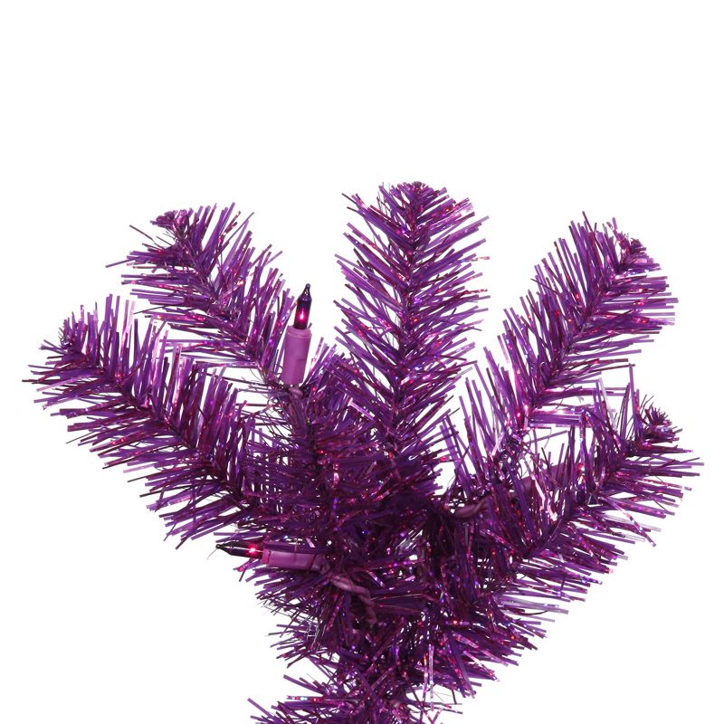 Vickerman Purple Pencil Artificial Christmas Tree, 2 of 4
